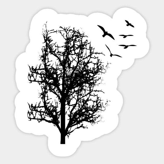 Tree silhouette Sticker by KwaaiKraai